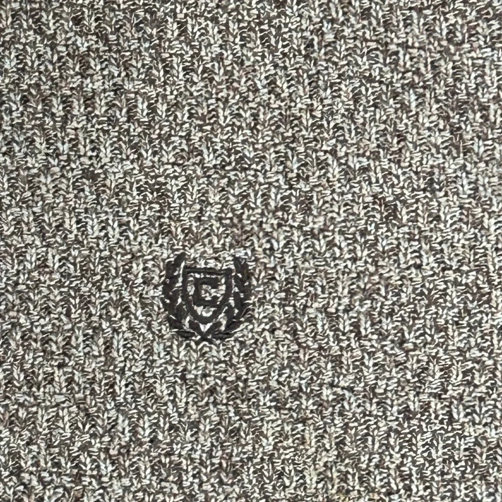 Chaps Mens 4XB Brown Marl Mock Neck Button Sweater Suede Elbow Patches 0050